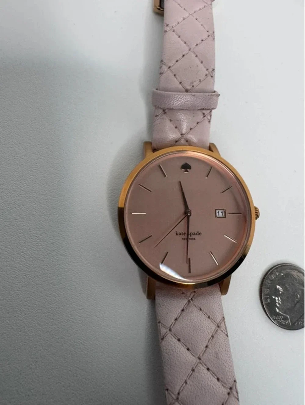 Kate Spade New York watch pink quilted